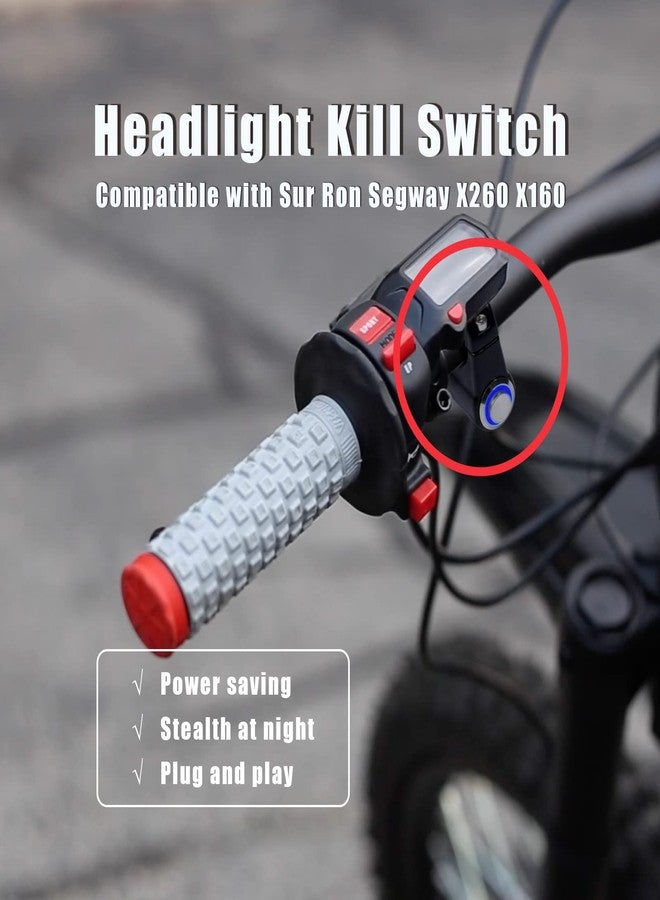 Dusledel Headlight Kill Switch Compatible with Sur Ron Segway X260 X160 Headlight Switch ON/Off, Plug and Play Switch with Blue Led Halo and Plugs - Image 2